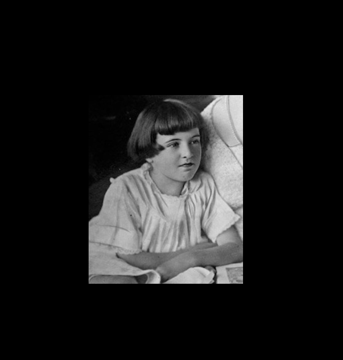 A photo of sweet Marion, a young girl with a Louise Brooks style bob